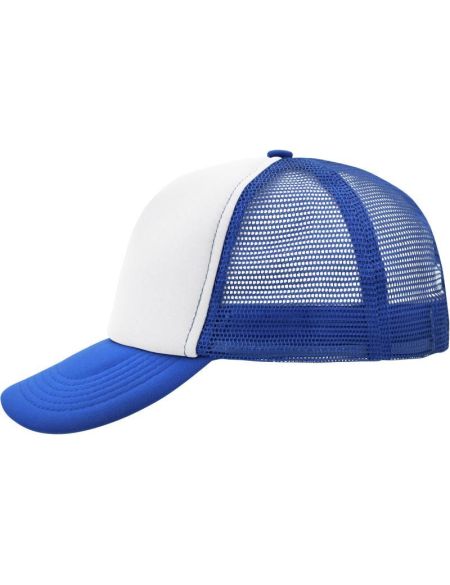 Mesh-Polyesterkappe Myrtle Beach MB70 weiß/königsblau