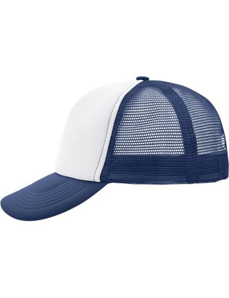 Mesh-Polyesterkappe Myrtle Beach MB70 weiß/marine