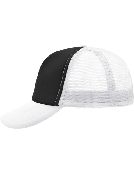 Mesh-Polyesterkappe Myrtle Beach MB70 schwarz/weiß