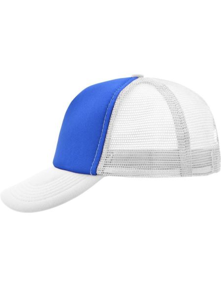 Mesh-Polyesterkappe Myrtle Beach MB70 königsblau/weiß