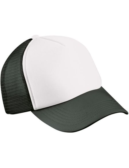 Kinder-Mesh-Polyester-Mütze Myrtle Beach MB71 weiß/schwarz