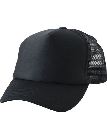 Kinder-Mesh-Polyester-Mütze Myrtle Beach MB71 schwarz/schwarz