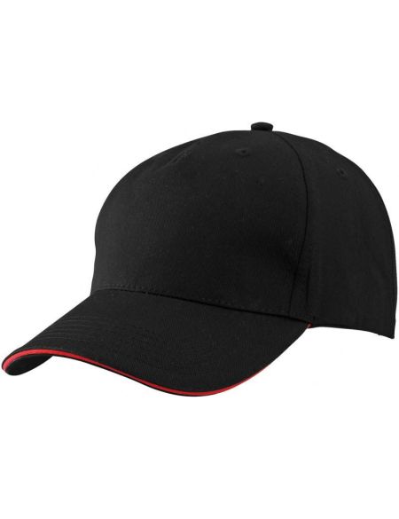 Sandwich-Kappe Myrtle Beach MB6526 schwarz/rot