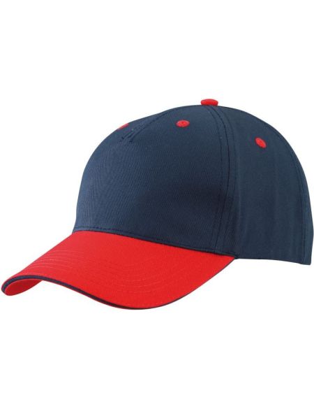 Sandwich-Kappe Myrtle Beach MB6526 Marine/Rot/Marine