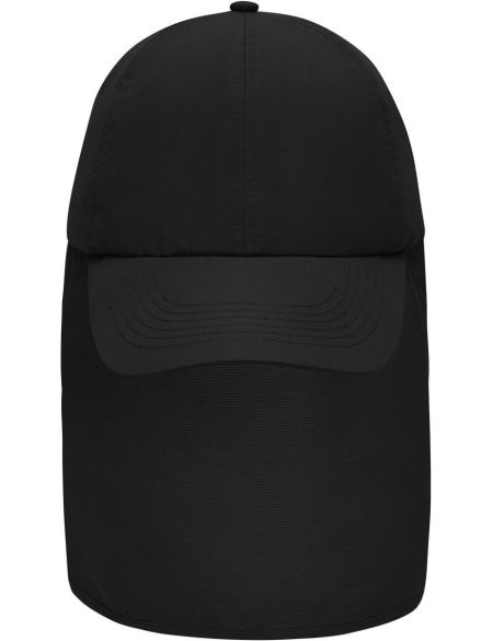 Kappe mit Nackenschutz Myrtle Beach MB6243 schwarz