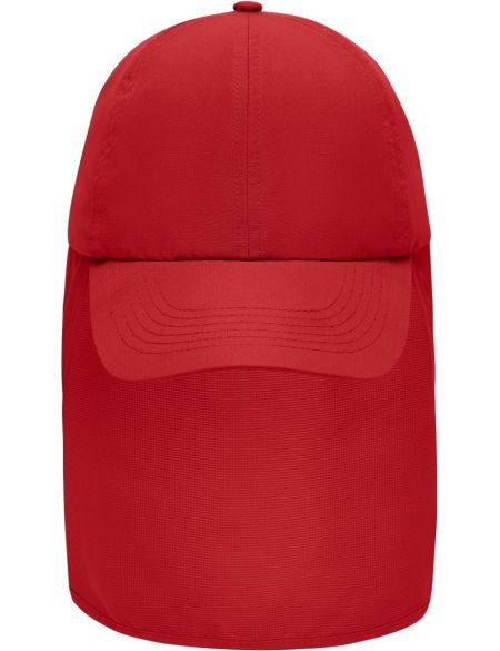 Kappe mit Nackenschutz Myrtle Beach MB6243 rot