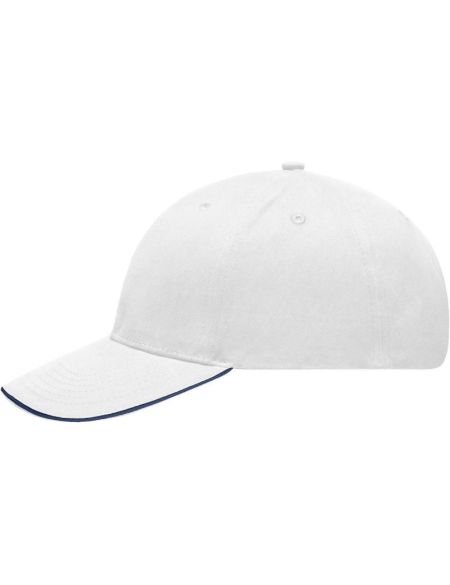 Myrtle Beach leicht geschliffene Sandwich-Kappe MB6541 weiß/marine