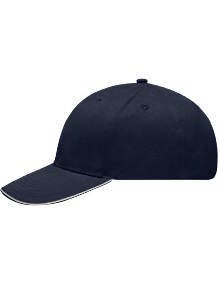 Myrtle Beach leicht geschliffene Sandwich-Kappe MB6541 Marineblau/Weiß