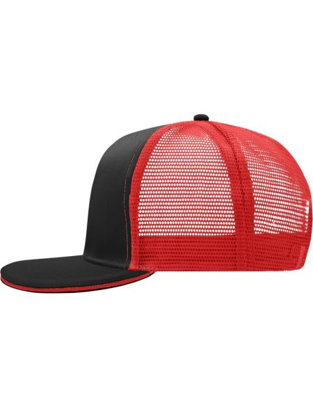Myrtle Beach Mesh-Sandwich-Kappe MB6635 schwarz/rot