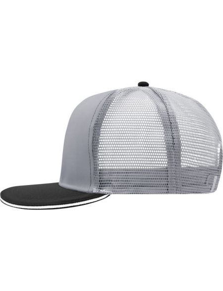 Myrtle Beach Mesh-Sandwich-Kappe MB6635 hellgrau/schwarz