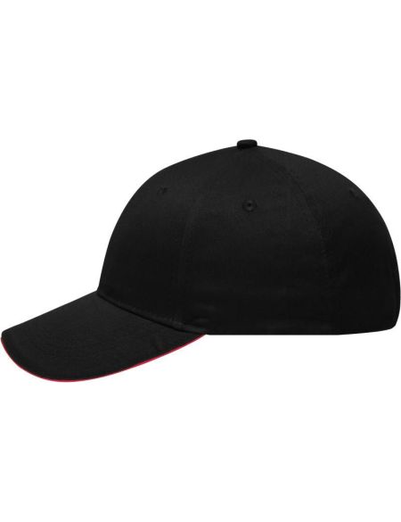 Sandwich-Kappe Myrtle Beach MB6212 schwarz/rot