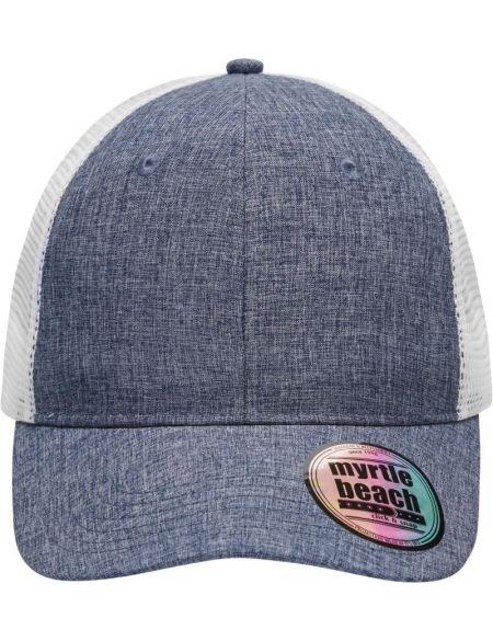 Mesh-Cap Myrtle Beach MB6244 weiß/grau melange/schwarz
