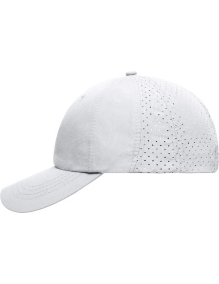 8-Panel-Baseballkappe mit lasergeschnittener Rückseite Myrtle Beach MB6538 weiß
