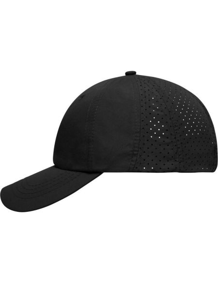 8-Panel-Baseballkappe mit lasergeschnittener Rückseite Myrtle Beach MB6538 schwarz