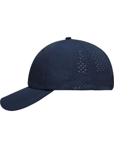 Myrtle Beach MB6538 marineblaue 8-Panel-Kappe mit lasergeschnittener Rückseite
