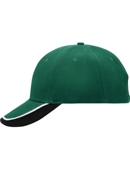 Kappe mit dreifarbigem Schirm Myrtle Beach MB49 schwarz/weiß/hellgrau