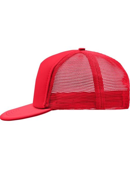 Netzkappe mit flachem Schirm Myrtle Beach MB6207 rot/rot