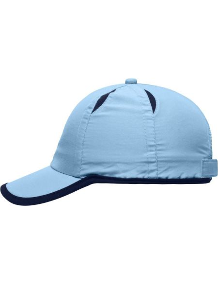 Sportliche Micro-Edge-Kappe Myrtle Beach MB6156 Hellblau/Marineblau