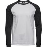 Tričko pánské baseballové s dlouhým rukávem Tee Jays 5072 white/black