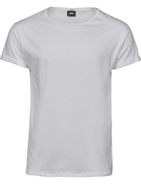 Herren-T-Shirt mit hochgekrempelten Ärmeln Tee Jays 5062 weiß
