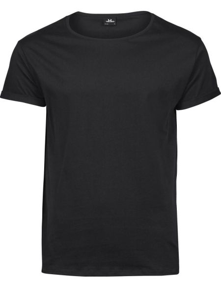 Herren-T-Shirt mit hochgekrempelten Ärmeln Tee Jays 5062 schwarz