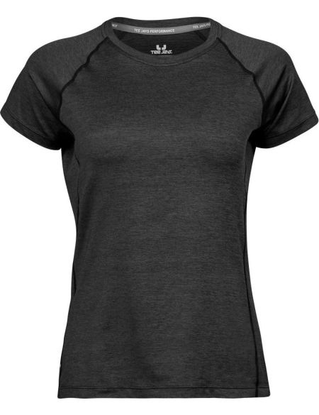 Damen-Sport-T-Shirt CoolDry Tee Jays 7021 schwarz meliert