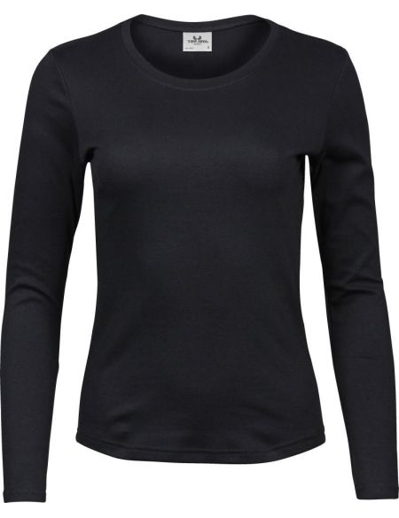 Damen T-Shirt Interlock mit langen Ärmeln Tee Jays 590 schwarz