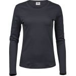Damen T-Shirt Interlock mit langen Ärmeln Tee Jays 590 dunkelgrau