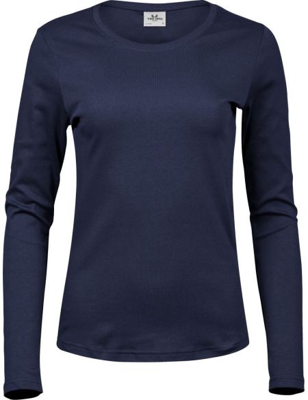 Damen T-Shirt Interlock mit langen Ärmeln Tee Jays 590 weiß
