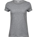 Damen-T-Shirt mit hochgekrempelten Ärmeln Tee Jays 5063 grau meliert
