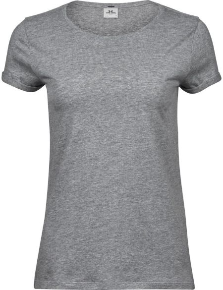 Damen-T-Shirt mit hochgekrempelten Ärmeln Tee Jays 5063 weiß