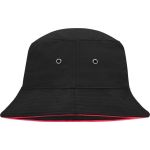 Fischerhut mit Krempe Myrtle Beach MB12 schwarz/rot Größe L/XL