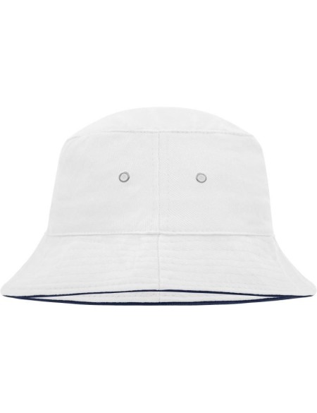 Fischerhut mit Krempe Myrtle Beach MB12 Weiß/Marineblau Größe L/XL