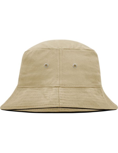 Fischerhut mit Krempe Myrtle Beach MB12 Khaki/Schwarz Größe S/M