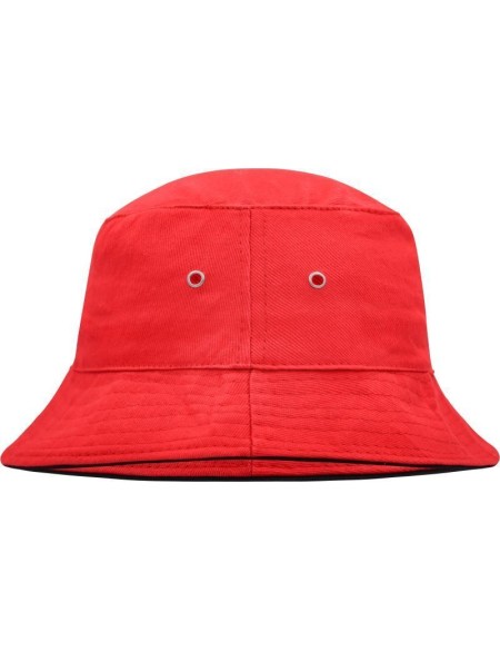 Fischerhut mit Krempe Myrtle Beach MB12 rot/schwarz Größe L/XL