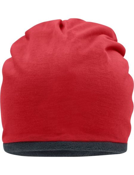 Jersey-Mütze mit Fleecefutter Myrtle Beach MB7131 rot/carbon