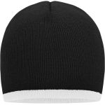 Strickmütze mit Kontrastbesatz Myrtle Beach MB7584 schwarz/weiß