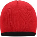 Strickmütze mit Kontrastbesatz Myrtle Beach MB7584 rot/schwarz
