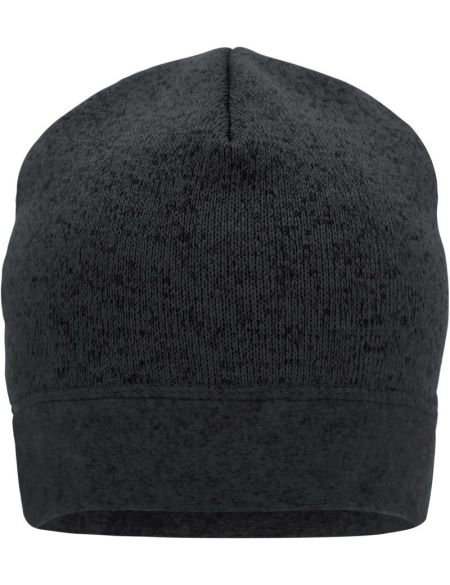 Arbeitsstrickmütze Myrtle Beach MB7121 Carbon Melange/Schwarz