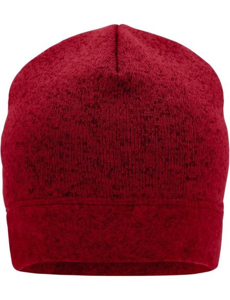 Arbeitsstrickmütze Myrtle Beach MB7121 rot melange/schwarz