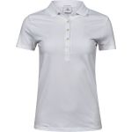 Luxuriöses Damen-Poloshirt aus elastischem Piqué Tee Jays 145 weiß