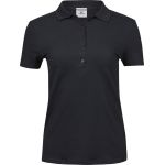 Luxuriöses Damen-Poloshirt aus elastischem Piqué Tee Jays 145 schwarz