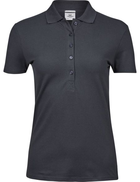 Luxuriöses Damen-Poloshirt aus elastischem Piqué Tee Jays 145 Dunkelgrau
