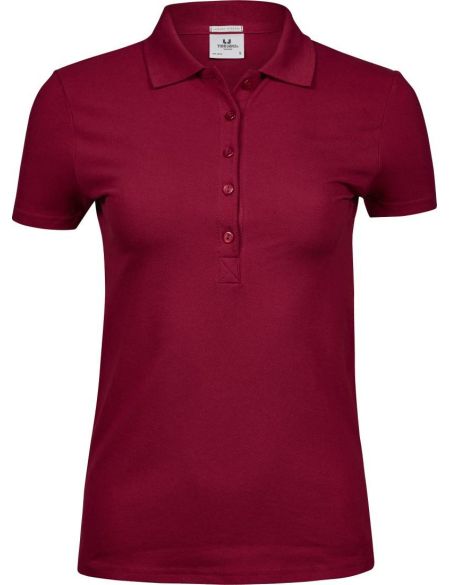 Luxuriöses Damen-Poloshirt aus elastischem Piqué Tee Jays 145 tiefrot