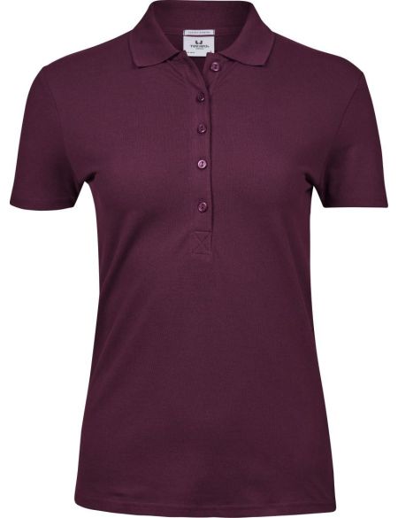 Luxuriöses Damen-Poloshirt aus elastischem Piqué Tee Jays 145 Wein