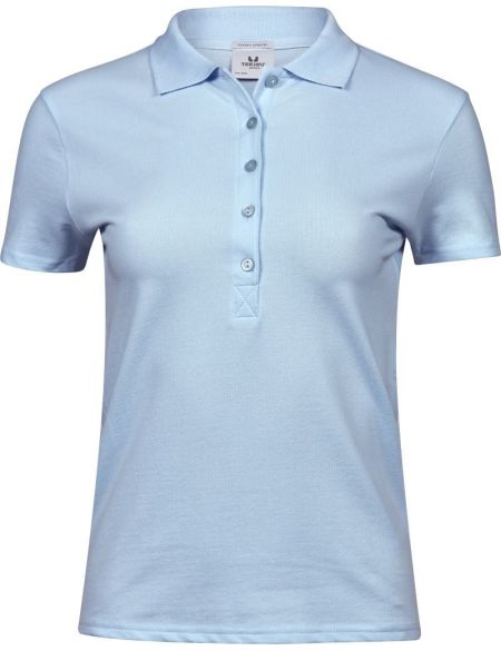 Luxuriöses Damen-Poloshirt aus elastischem Piqué Tee Jays 145 Hellblau