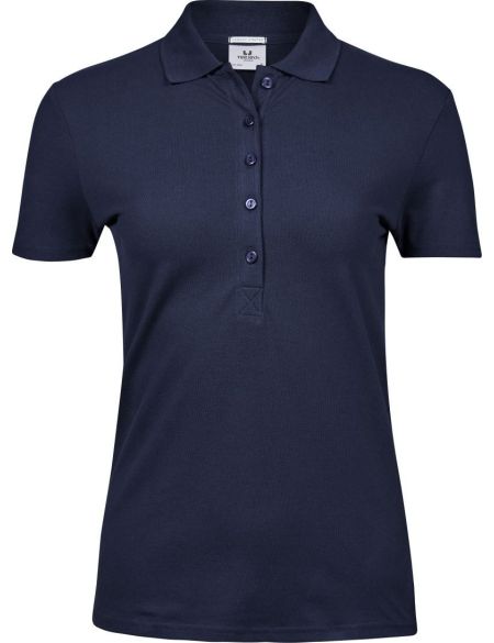 Luxuriöses Damen-Poloshirt aus elastischem Piqué Tee Jays 145 Marineblau