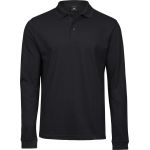 Poloshirt Herren elastisches Piqué mit langen Ärmeln Tee Jays 1406 schwarz