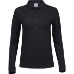 Luxuriöses Damen-Poloshirt aus elastischem Piqué mit langen Ärmeln Tee Jays 146 schwarz