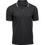 Poloshirt Herren elastisches Piqué Tee Jays 1407 schwarz/weiß